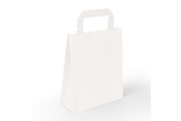 Paper carrier bags white, 18+8×22 cm 250 pieces with flat handle